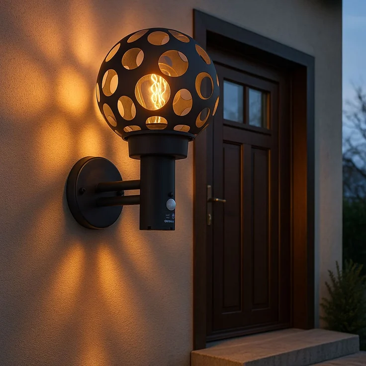 LED Wandleuchte, Edelstahl, anthrazit, Bewegungsmelder, H 31,7 cm – Bild 2