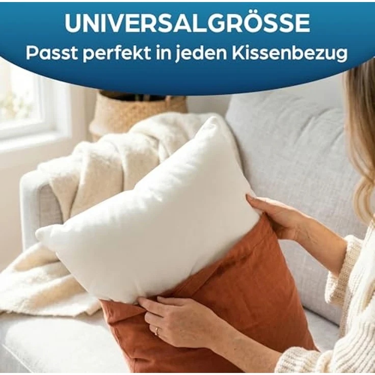 Flowen Kopfkissen 40x70 cm Kissen für Bett 40x70 2er Set Bettkissen Hypoallergene Anti-Milben Weiche Kissenfüllung mit Weicher Gesteppter Kopfkissenbezug 100% Polyester Schlafkissen – Bild 5