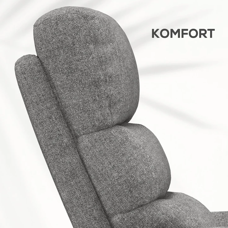 HOMCOM Relaxsessel Sessel mit Aufstehhilfe und Fußstütze (TV-Sessel, 1-St, Fernsehsessel), für Wohnzimmer, Grau – Bild 7
