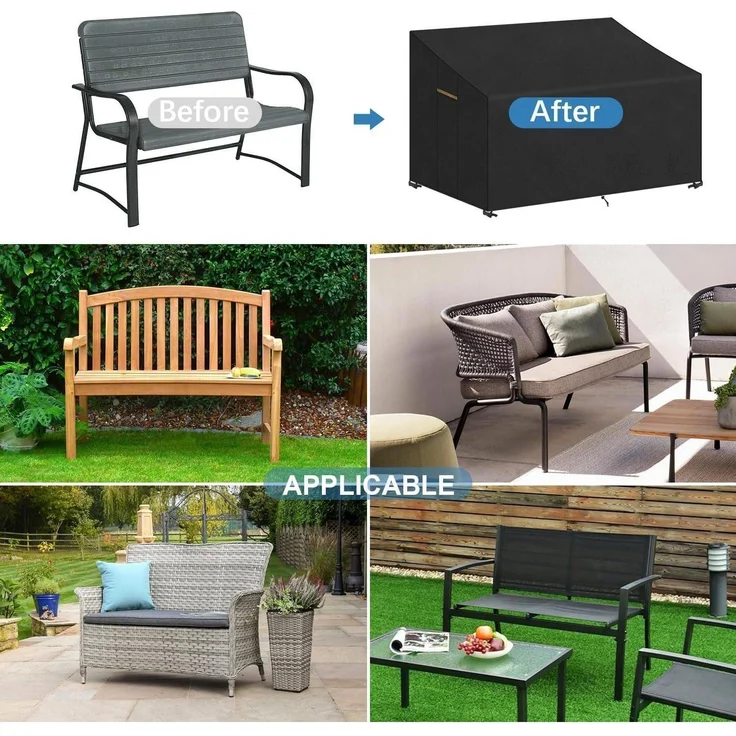 Gartenbank Abdeckung wasserdicht Polyrattan – Bild 7