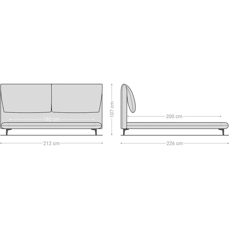 Polsterbettgestell Cusino 180x200 cm Mikrofaser Grau – Bild 1