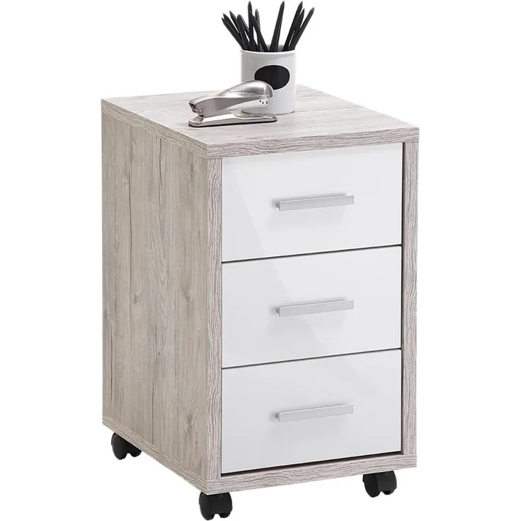 Rollcontainer >Felic< in Sandeiche - 35x59x42cm (BxHxT)