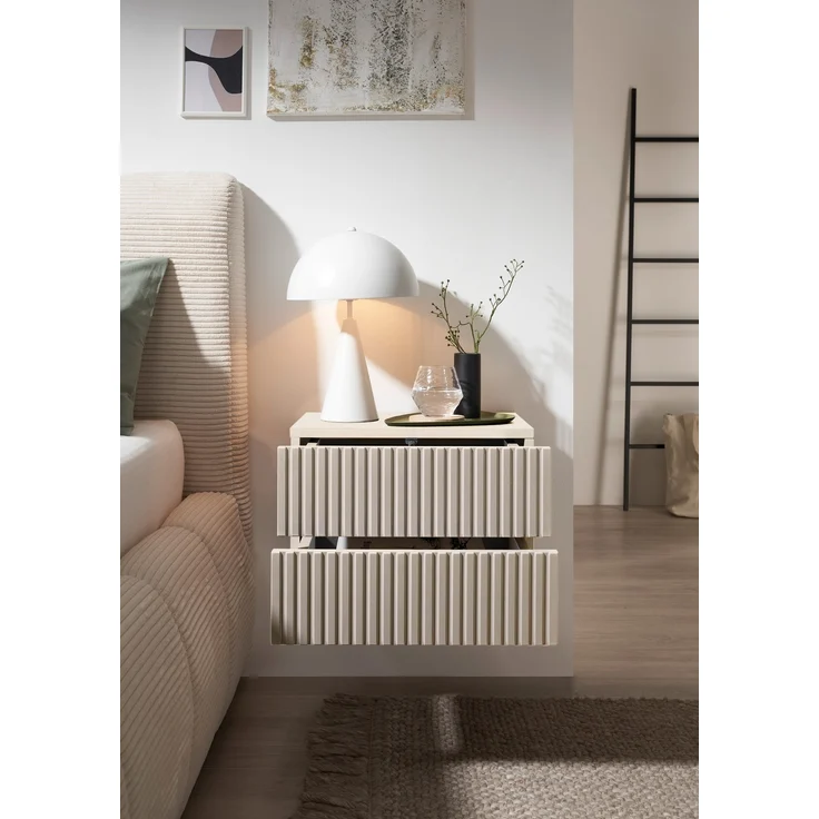 Nachtkommode >TABONI< 2 Schubladen, Wandmontage, Kaschmir - 42x28x30cm (BxHxT) – Bild 5