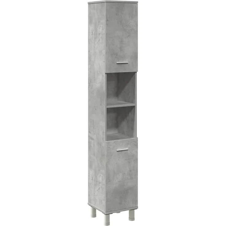 vidaXL 4-tlg. Badmöbel-Set Betongrau Holzwerkstoff 3324850 – Bild 5