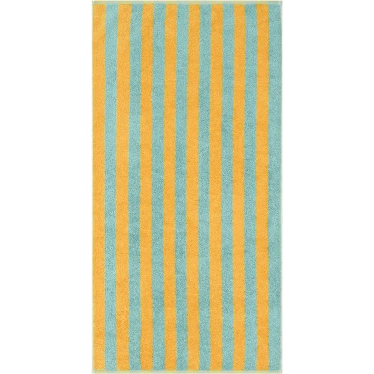 Cawö Handtuch Cawö Handtücher Bold Streifen mint/gelb, 100% Baumwolle – Bild 1