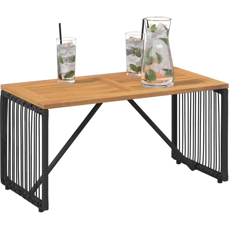 vidaXL Tisch für Outdoor Schwarz und Braun 80 x 40 x 40 cm Poly-Rattan 42025164 – Bild 3
