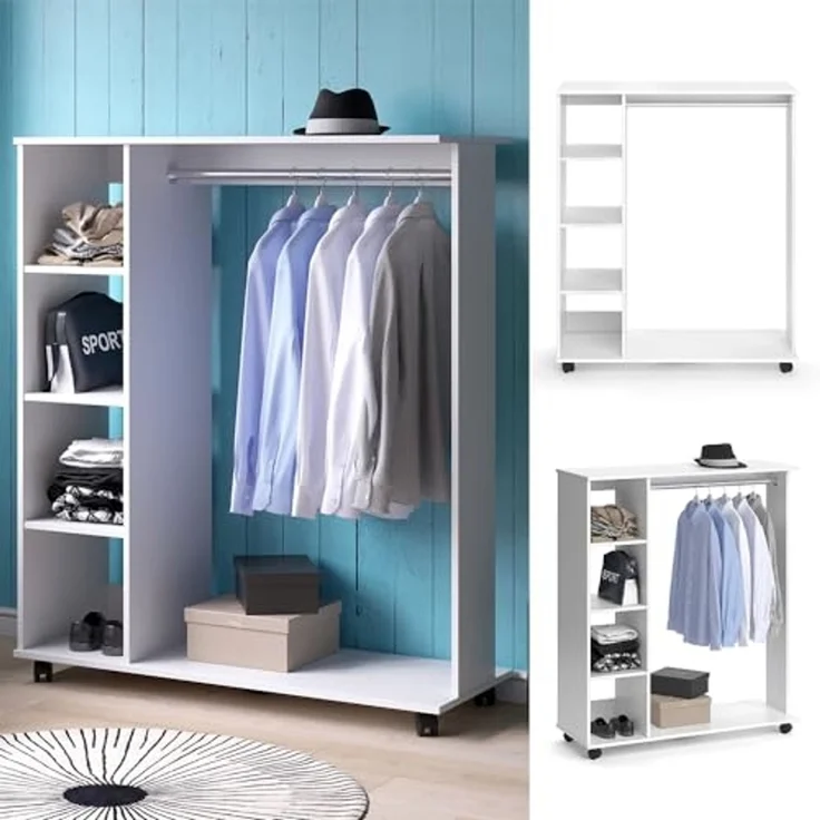 Garderobe Cosmo Weiß 110 x 129.4 cm Vicco – Bild 4