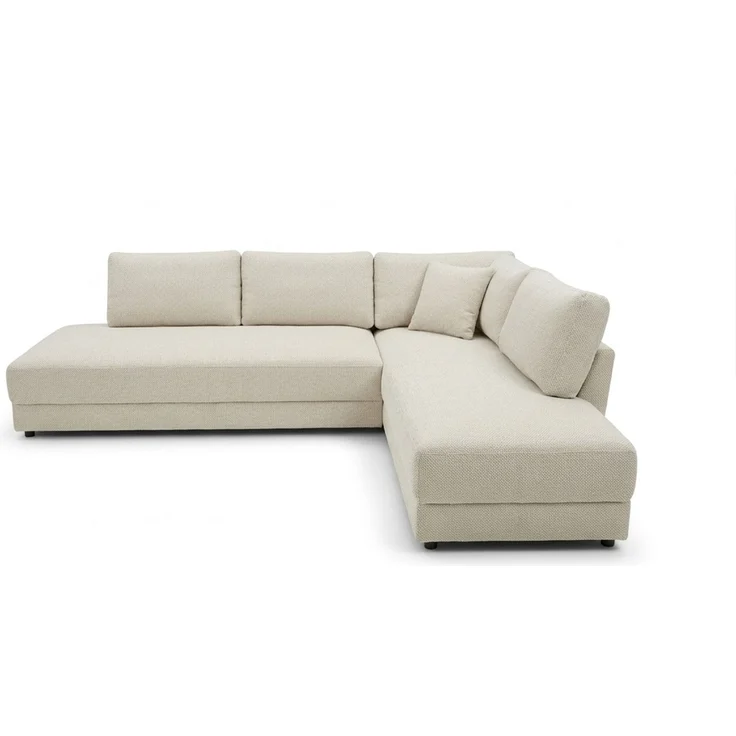 KAWOLA Schlafsofa SADIRA Ecksofa Stoff cremeweiß Recamiere rechts 89 x 209 x 288 cm – Bild 3