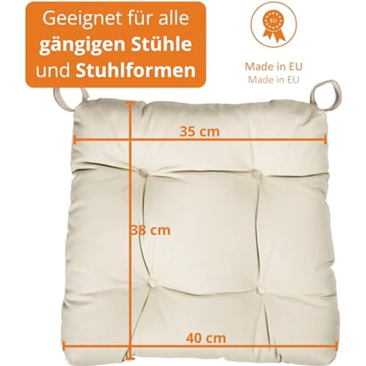sleepling Stuhlkissen Eva, für Indoor und Outdoor, mit Klettverschluss, abriebfest und langlebig – Bild 3