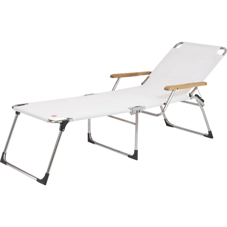 Dreibeinliege Amigo 40+ aus Aluminium mit Armlehne, Weiß