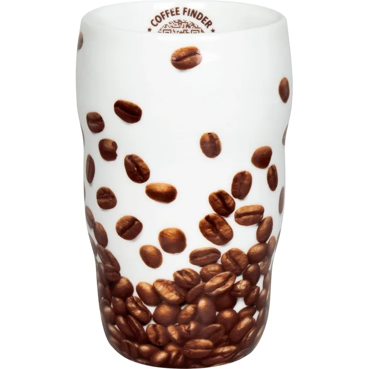 Könitz Grip Mug Coffee Finder, Isolier Thermo Becher, Doppelwandig, Porzellan, Bunt, 350 ml, 11 1 136 2713