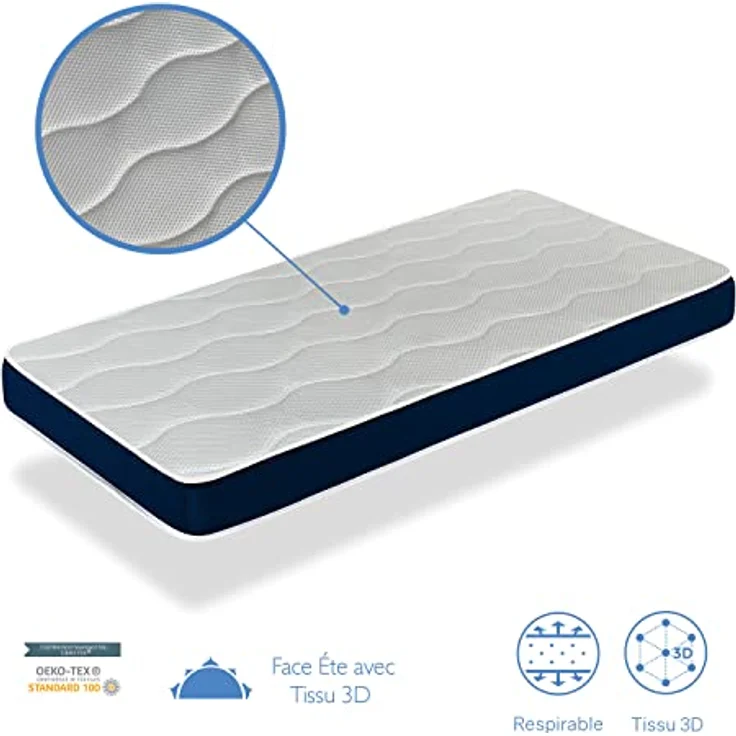 DORMISSIMO Babymatratze Baby BLEU 57X117 Höhe 11 cm Perforierter und antibakterieller Kern – Bild 4