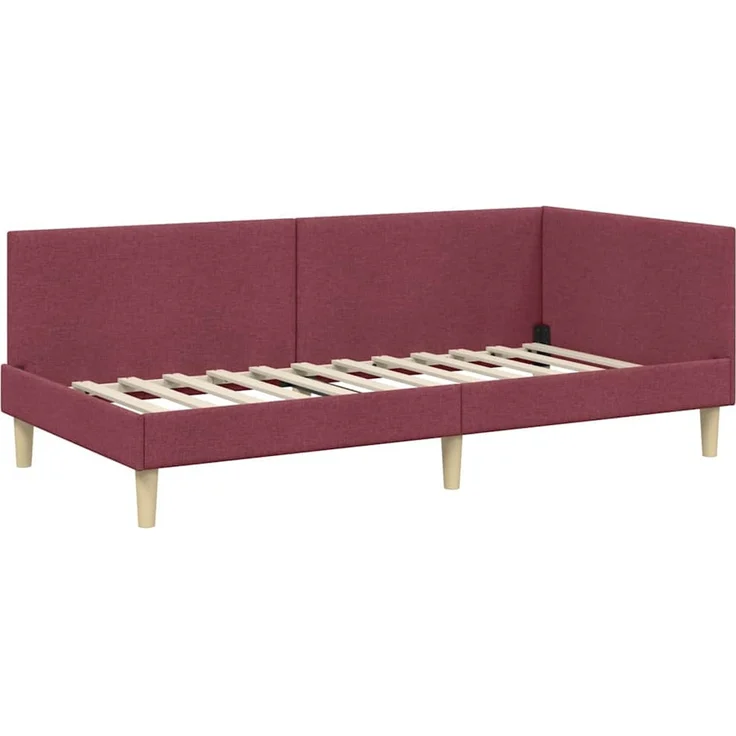 vidaXL Eckbettgestell mit Matratze 2 stk. Weinrot 100 x 200 cm Stoff 3393752 – Bild 6