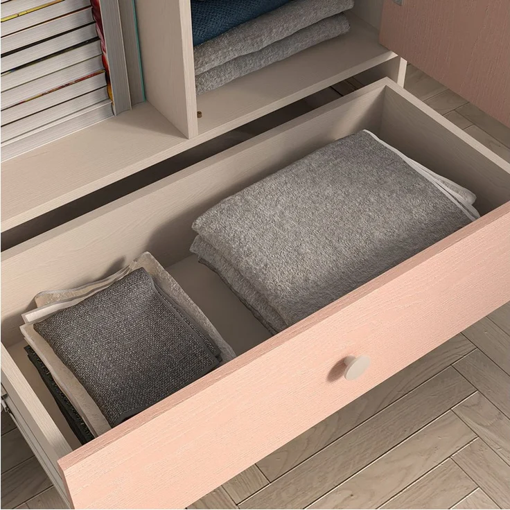 Lomadox Jugendzimmer-Set MODICA-131, (Sparset, 2-tlg, Kleiderschrank Regal), in sandbeige mit rosa, fühlbare Struktur – Bild 3