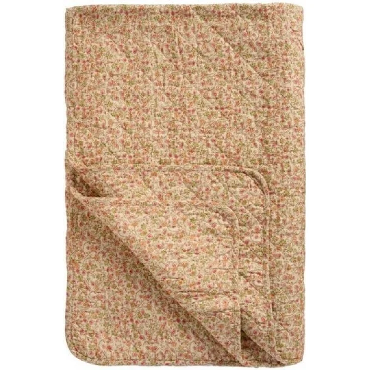 Ib Laursen Decke Quilt Tagesdecke Überwurf 180x130cm Rot Grün Blumen 07924-00 – Bild 4