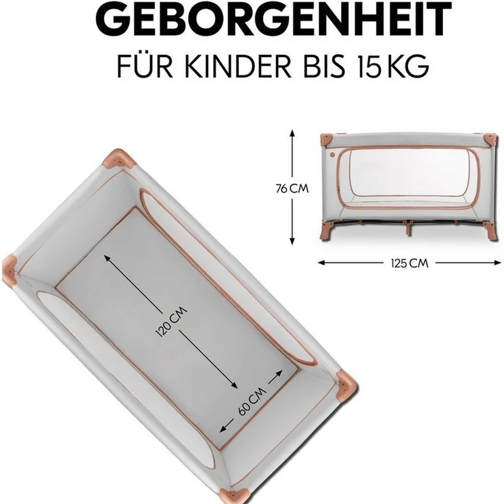 Hauck Baby-Reisebett Dream N Play Plus - Dusty Cork, Kinderreisebett mit Eingang, Matratze, Moskitonetz & Spielzelt faltbar – Bild 2