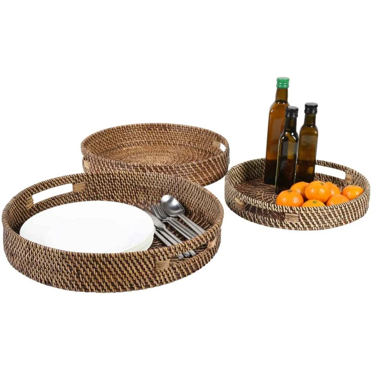 Rattan Tablett Bea rund L – Bild 3