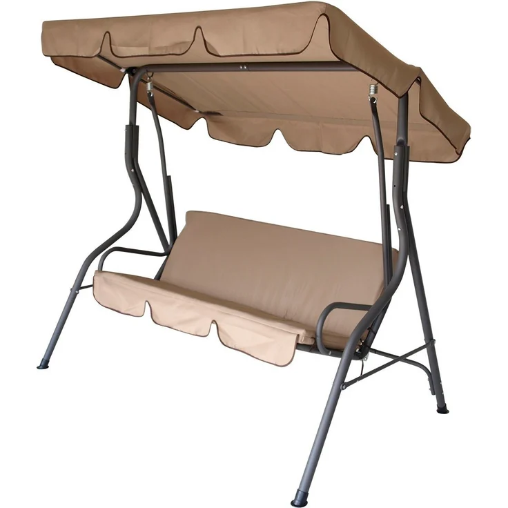 Hollywoodschaukel FLORIDA 3-sitzer, grau/creme – Bild 5