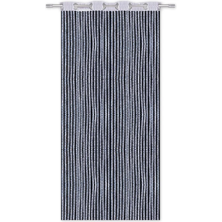 Fadenvorhang Lurex-Optik Fadengardine Türvorhang mit Ösen, trendige Dekoration in vielen verschiedenen Ausführungen erhältlich (140x250 cm / silber - silber metallic) – Bild 3