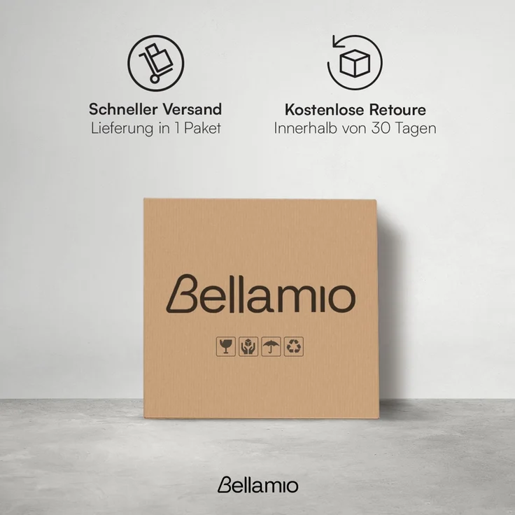 Bellamio 'Tolt' Wäschesammler aus Stoff mit Bambus, mit Deckel, 150L, drei Fächer, mit herausnehmbaren und waschbarem Wäschesack, zusammenklappbar, beige – Bild 8