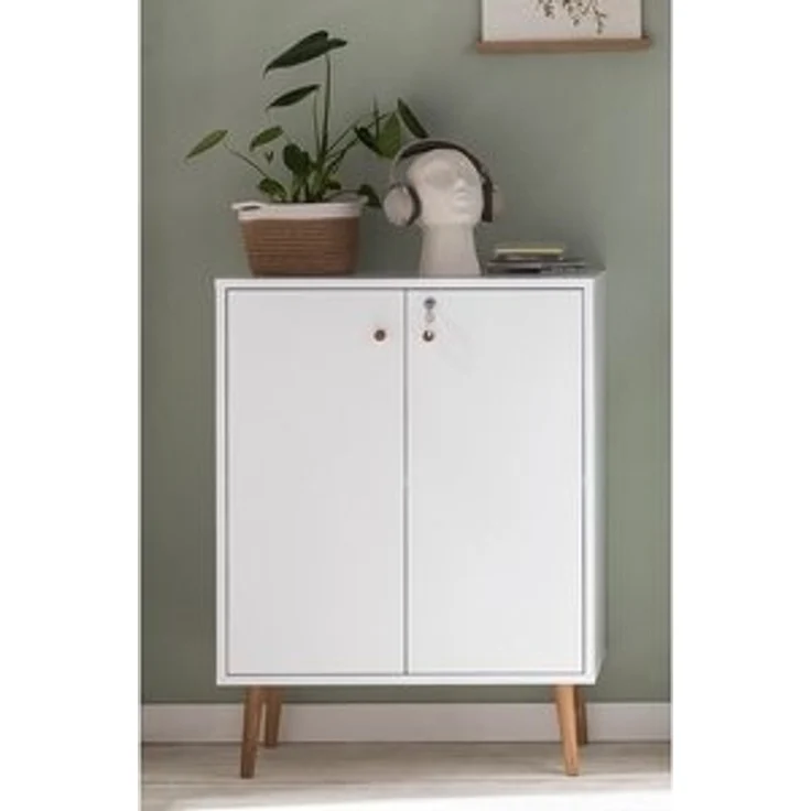Lomadox Aktenschrank JASLO-80 Büro abschließbar in Kreideweiß, B/H/T: ca. 65,2/85,5/39 cm – Bild 6