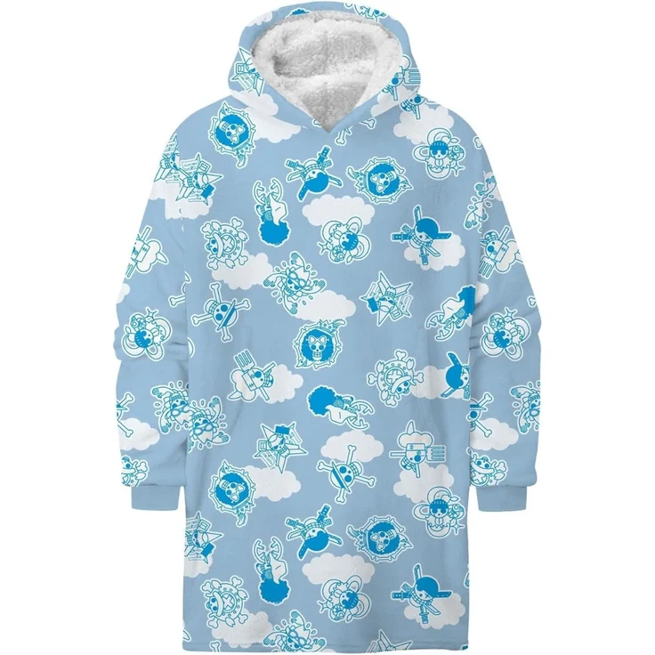 One Piece Hoodie Blanket Groß 110 × 95 cm Kuscheldecke mit Ärmeln und Kapuze Oversize – Bild 1