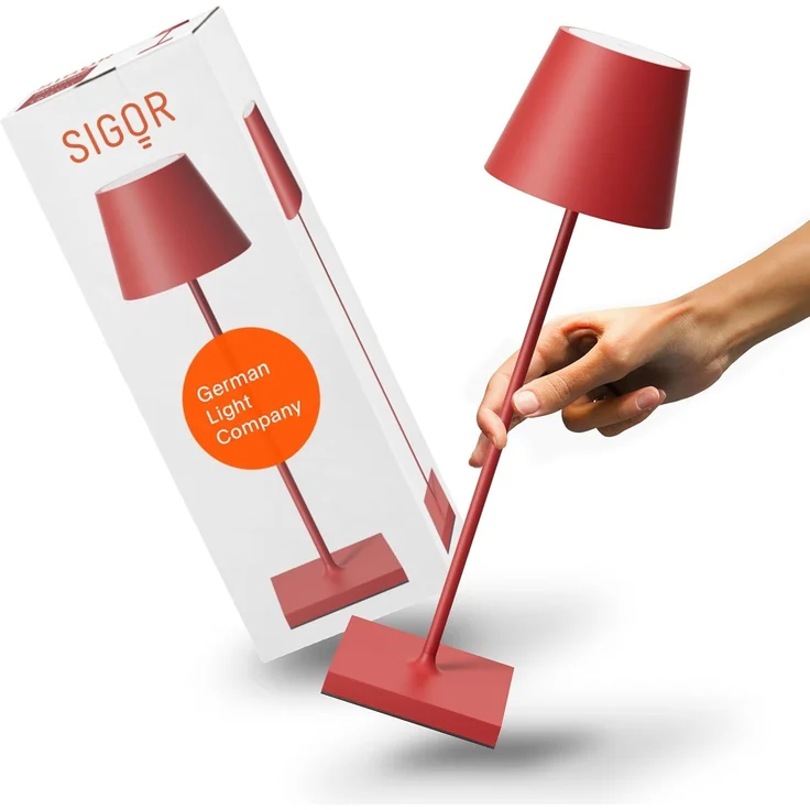 SIGOR LED Tischleuchte Akku-Tischleuchte, Dimmbar, LED fest integriert, Warmweiß – Bild 1