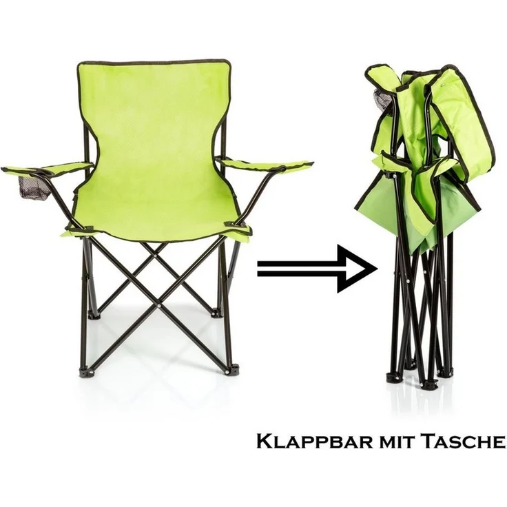 BigDean Campingstuhl 2x Faltstuhl Campingstuhl Anglerstuhl Getränkehalter Klappstuhl (Set, 2 St), Flexibel, Praktisch, Robust, Leicht, Tragbar – Bild 2