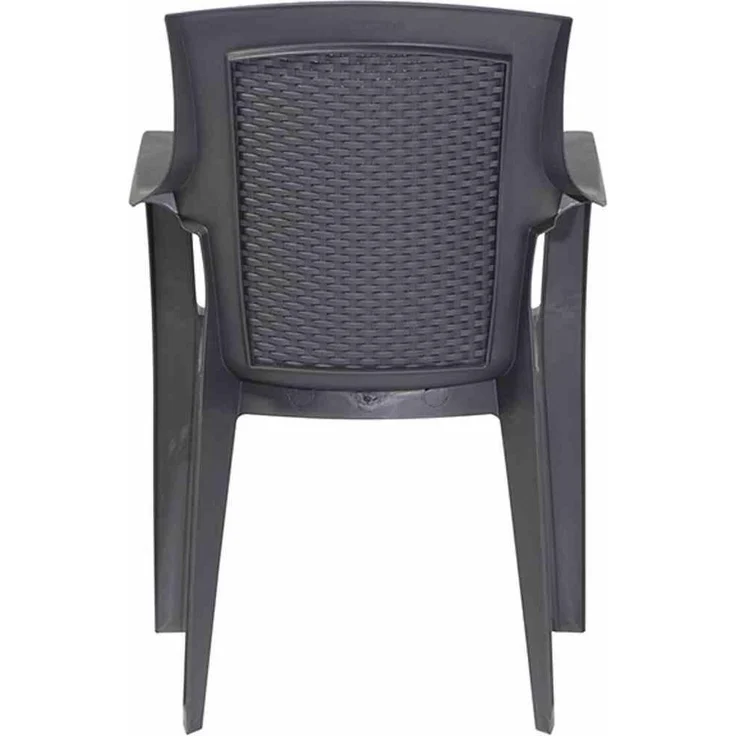 PROGARDEN Stapelsessel Eden ca. 46x55x91 cm, anthrazit, stapelbar, Geflechtoptik – Bild 4