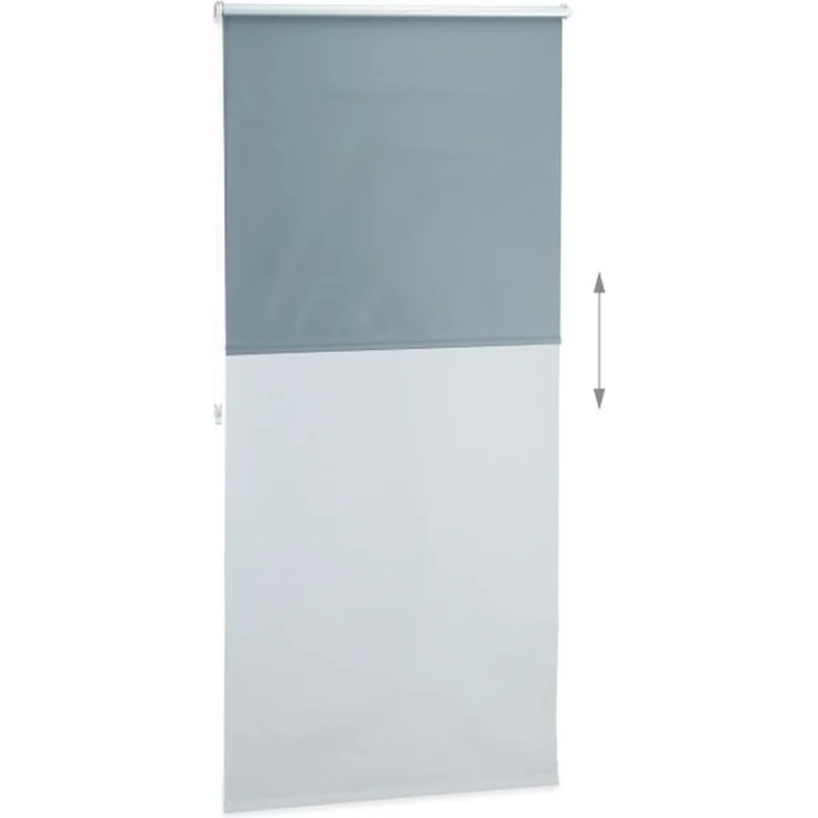 Relaxdays 2 Verdunkelungsrollo grau 60-120 90x210 – Bild 5