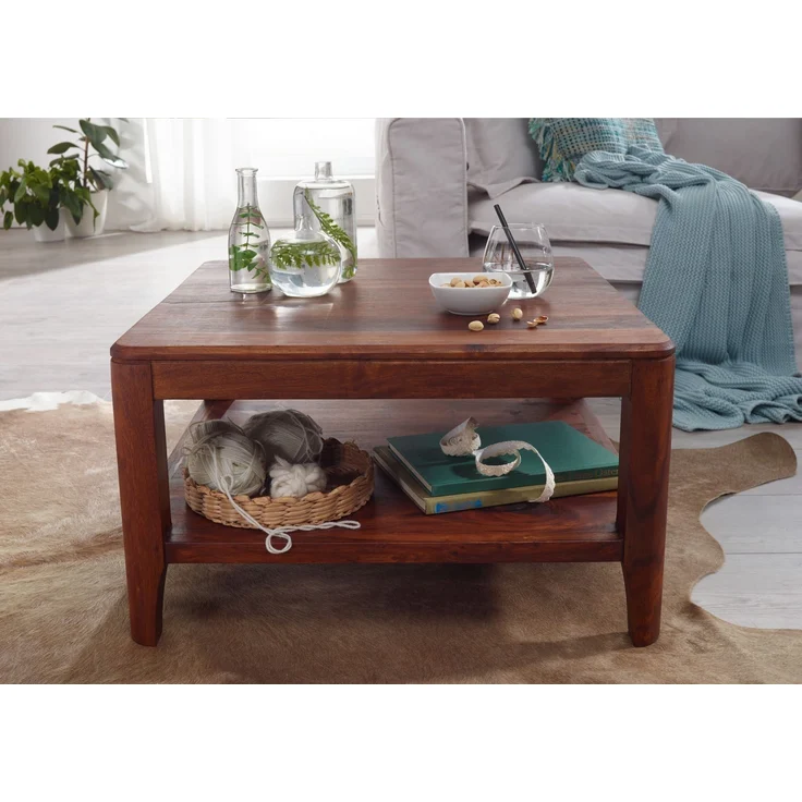 Couchtisch Sheesham70x70x40 walnuss geölt BROOKLYN #10 – Bild 3