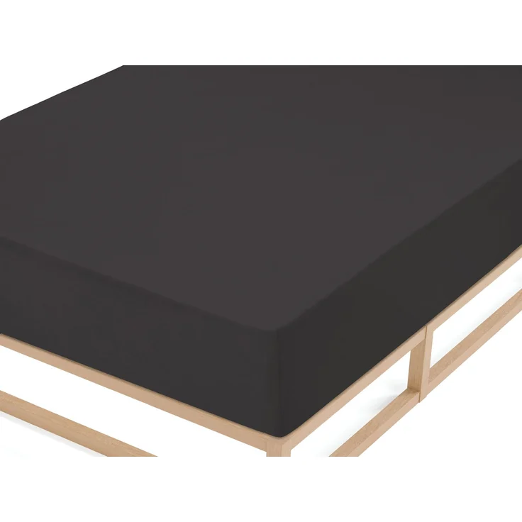 biberna Frottee-Stretch-Spannbetttuch 0012344, titanium, 1x 90x190 cm - 100x200 cm – Bild 1