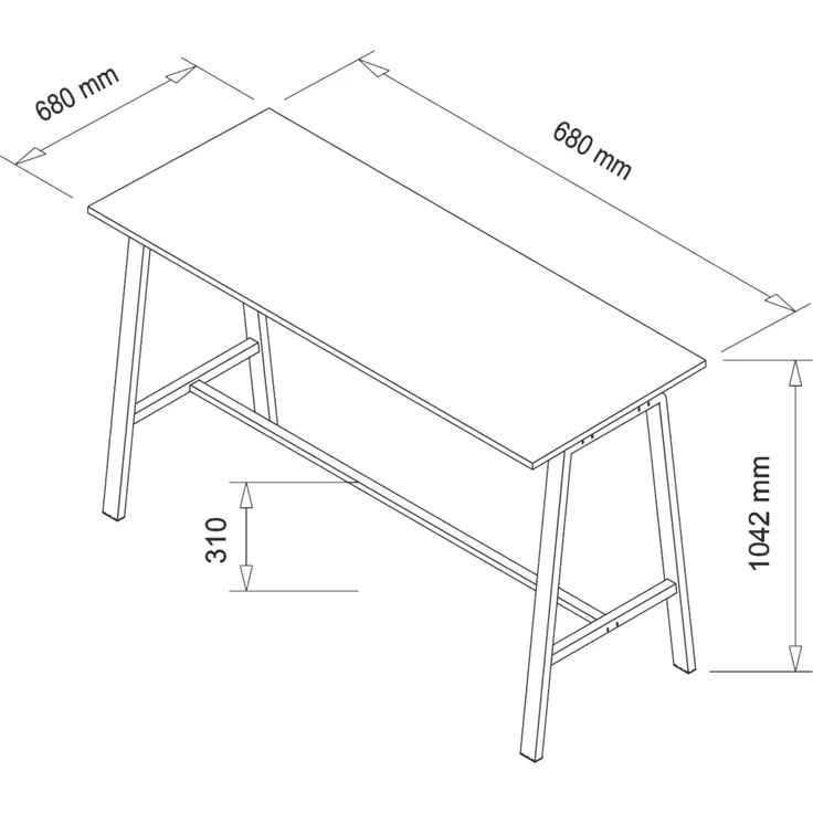 bümö Meetingpoint Industrial Look, Bistrotisch eckig 175 x 68 cm, Stehtisch Holz-Platte, Bartisch Weiß, Gestell aus Metall natur, Buffettisch, Partytisch, Thekentisch, Hochtisch, Barmöbel, MPA17-W-T – Bild 10