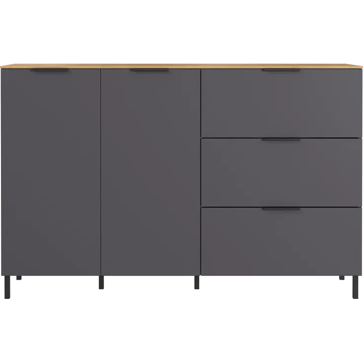 Germania Sideboard 1475-549 GW-California, in Graphit/Navarra-Eiche-Nb, mit zwei Türen, 151 x 98 x 40 cm (BxHxT)