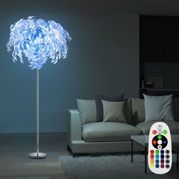 LED RGB Blätter Stehleuchte in weiß für den Wohnraum LEAVY – Bild 4