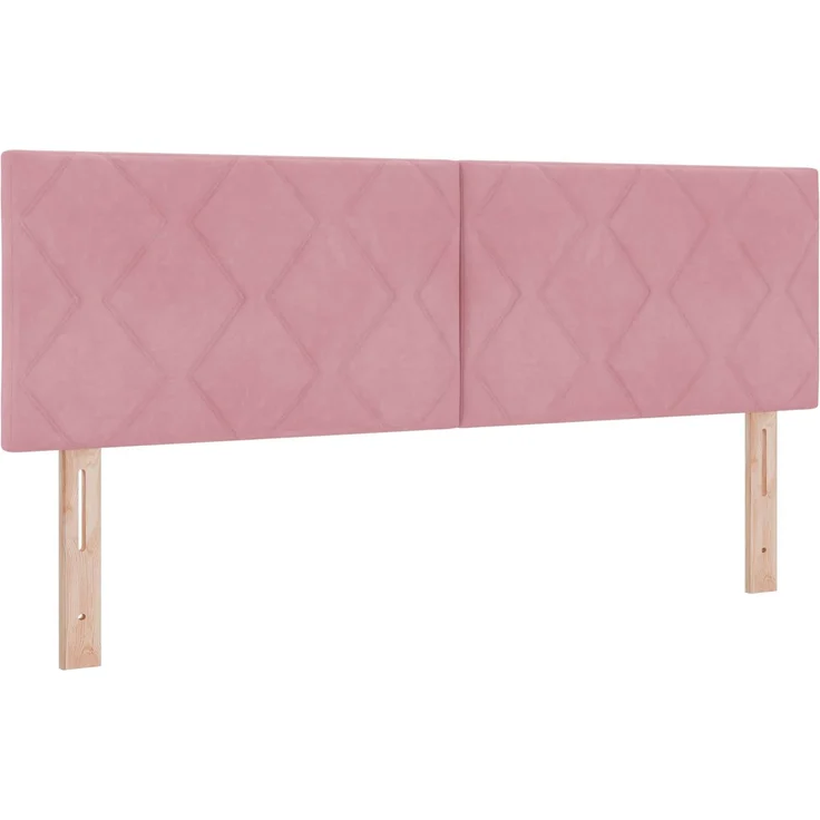 vidaXL Boxspringbett mit Matratze mit Kopfteil Rosa 140 x 200 cm Samt 3451702 – Bild 4