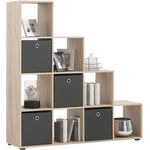 Eiche Sägerau Dekor Raumteiler Regal Bücherregal Mega 2