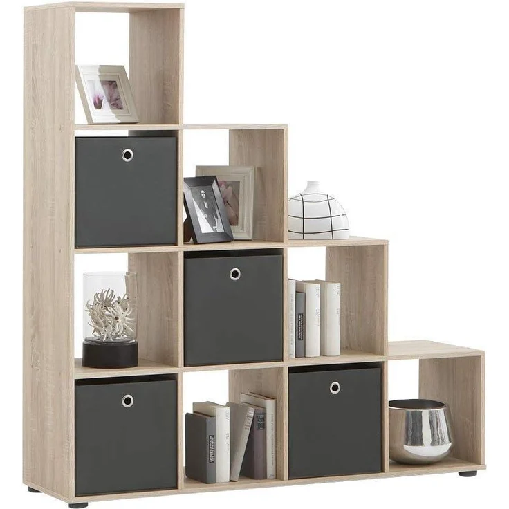 Eiche Sägerau Dekor Raumteiler Regal Bücherregal Mega 2 – Bild 1