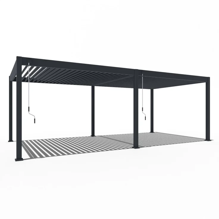 Weide Deluxe | Pergola Voll Aluminium freistehend | 3,6 x 7,2 M | Lamellendach anthrazit – Bild 2