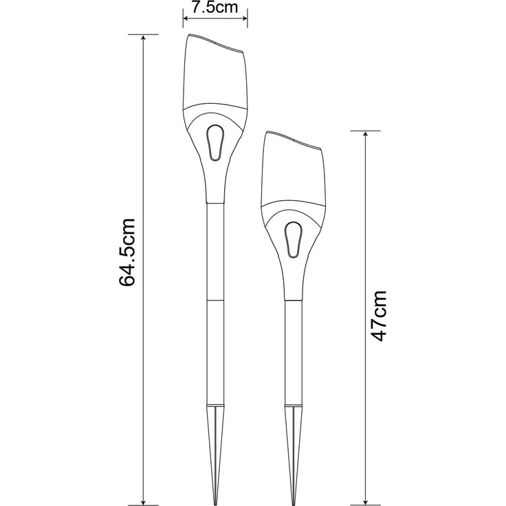 2er Set LED Solarfackeln mit Flammeneffekt, Höhe verlängerbar bis 64,5cm – Bild 3