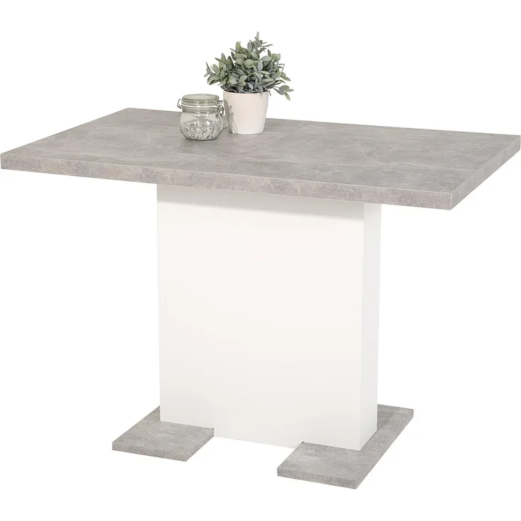 Säulentisch Britt - Beton - Weiß