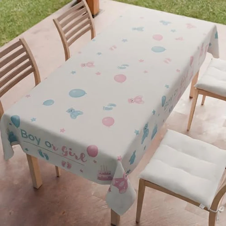 PETTI Artigiani Italiani - Tischdecke, schmutzabweisend, rechteckig, für Partys und Babys, Küchentisch, Design: Party, 05 x 6 Sitzplätze (140 x 180 cm), 100% Made in Italy – Bild 2