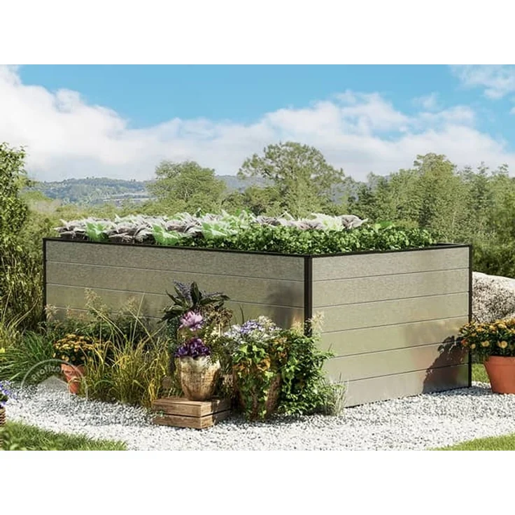 GFP Hochbeet Kräuter-Gemüse-Beet Aluminium CHRISTINA - 195x119x77cm - Aluminium eloxiert – Bild 1