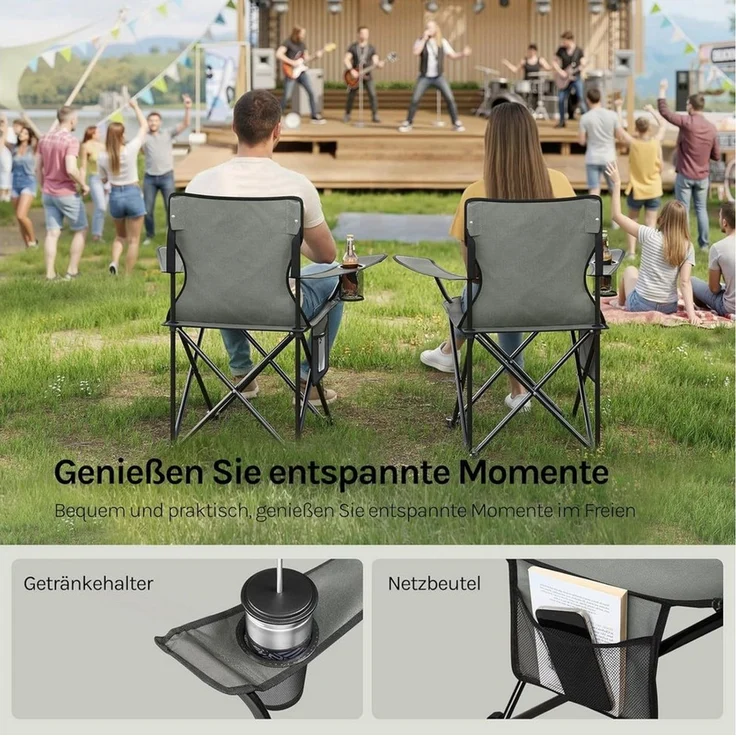 Woltu Campingstuhl (2 St), Klappbar, leicht, für Camping Angeln Picknicks Strand – Bild 4