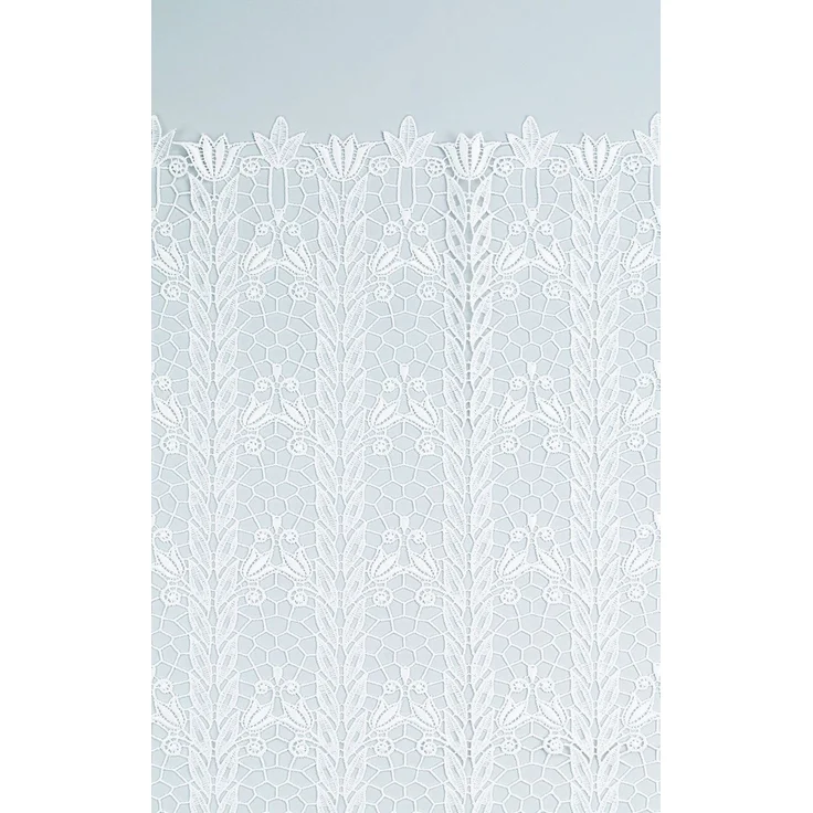 Scheibengardine Plauener Spitze - Blütenmedaillon (Bx H) 64cm * 90cm weiß – Bild 4