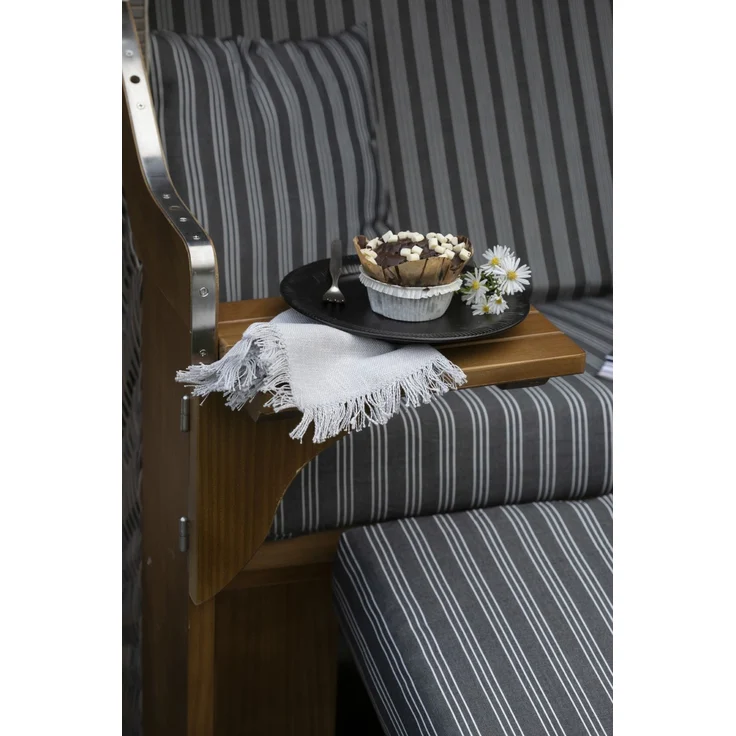 Strandkorb Komplettset - bene living - Schleswig Pinie - PE mokka - Modell 553 – Bild 6
