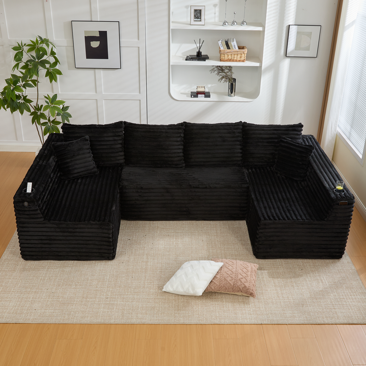 ZUBALIYA Wohnlandschaft 155x88 cm, mit Samtbezug, mit Cordbezug, mit breiten Armlehnen, mit Schaumstoffpolsterung – Bild 13