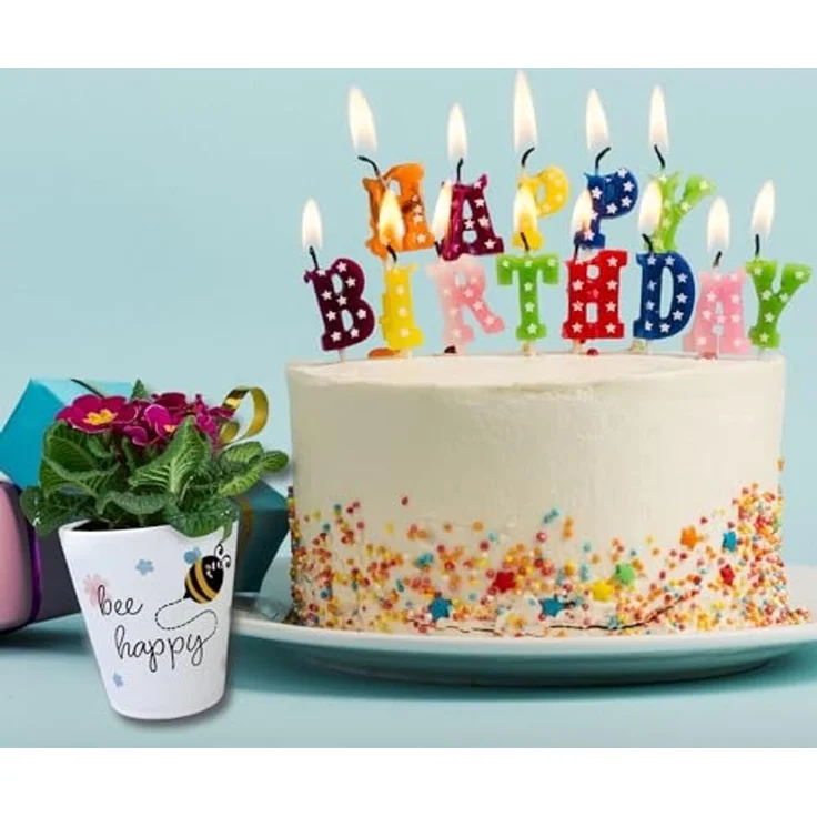 speecheese Blumentopf Bee happy Blumentopf mit niedlicher Biene und Blumen – Bild 6