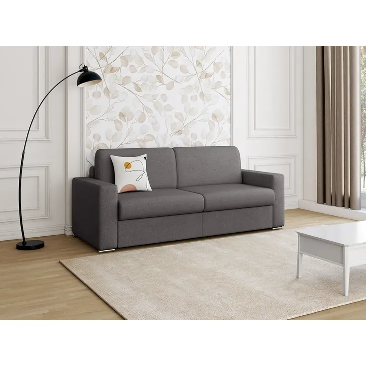 Schlafsofa 4-Sitzer Stoff CALITO - Anthrazit - Liegefläche: 160 cm - Matratzenhöhe: 14 cm