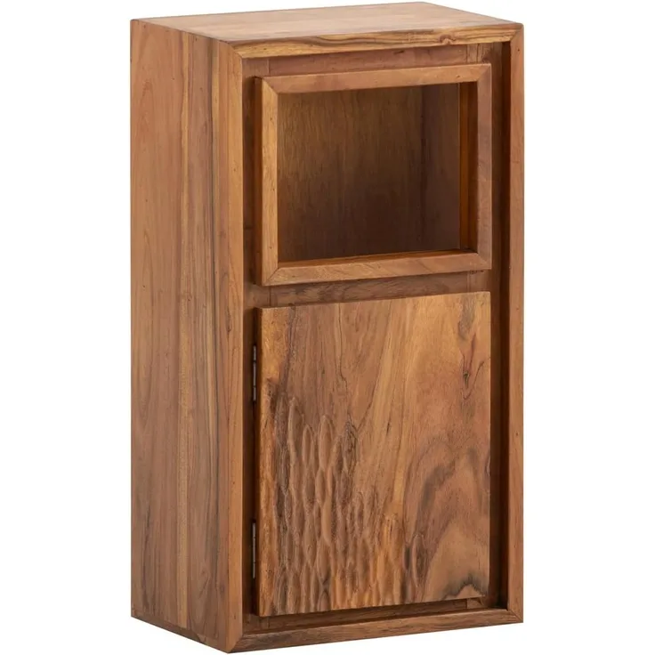 massivum Maddox Bad-Hängeschrank Akazie braun 30x55x20 cm Wandschrank Holz Badezimmerschrank Massivholz Landhausstil schmal rustikal